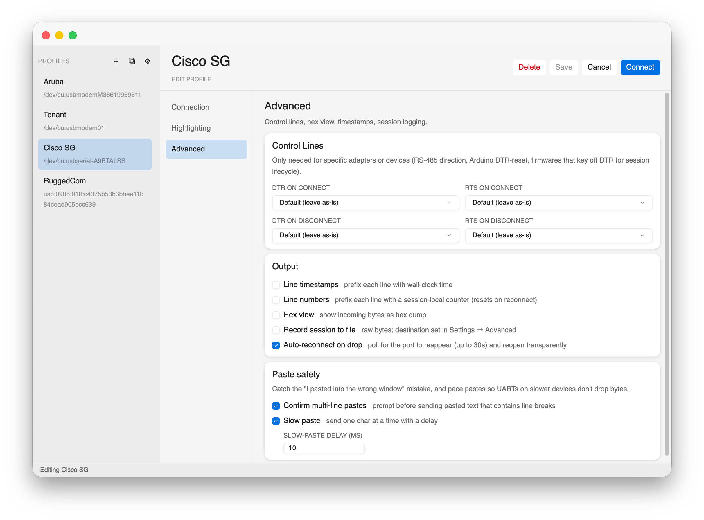 Advanced features (light)