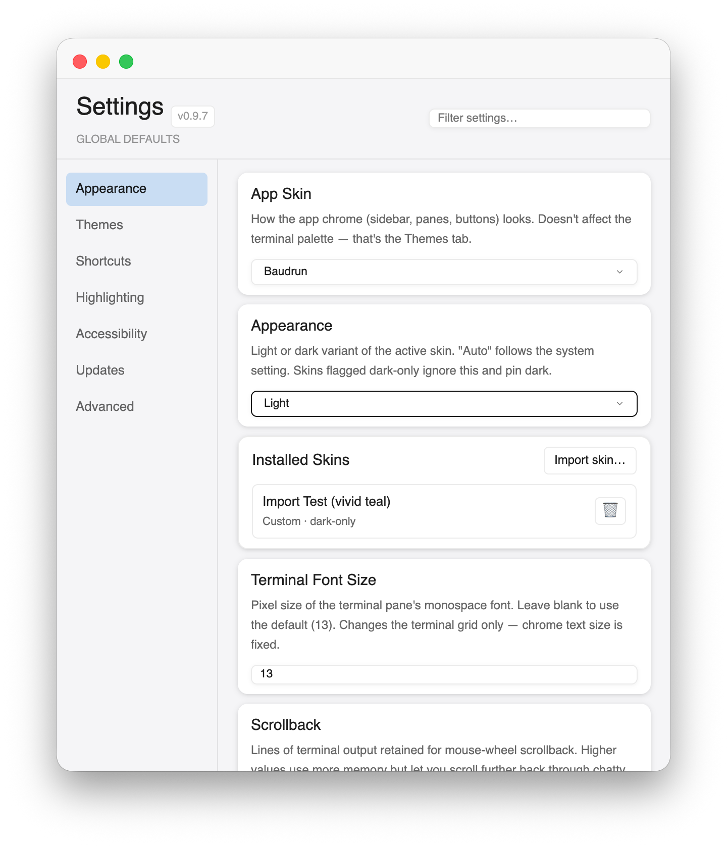 Settings (light)