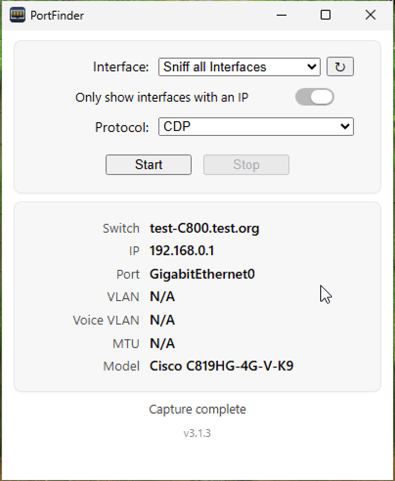 PortFinder on Windows