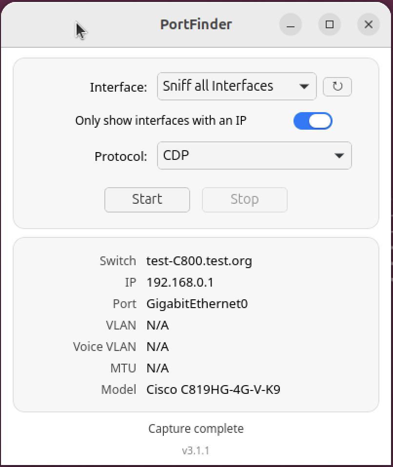 PortFinder on Linux
